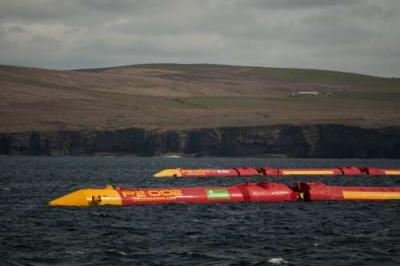 Pelamis wave power machines at the Billia Croo EMEC test site in Orkney