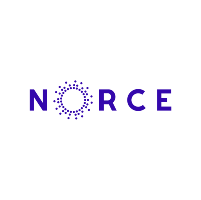 NORCE, with a pattern of dots around the O