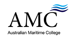 Australian Maritime College and acronym with wave logo