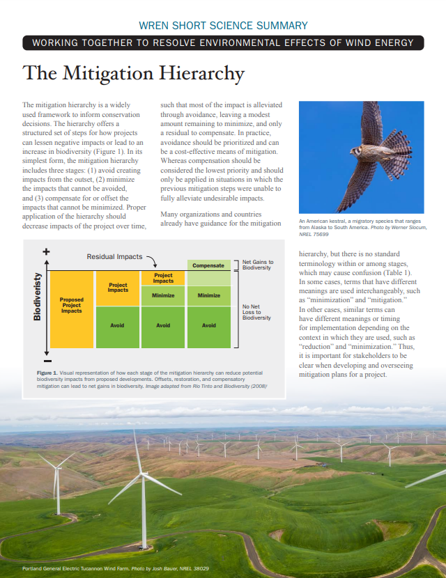 Mitigation Hierarchy Short Science Summary