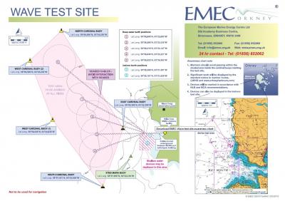 This chart provides a graphical display of the wave test site at Billia Croo and the associated infrastructure. (http://www.emec.org.uk/download/Wave%20Site%20Awareness%20Chart.pdf)