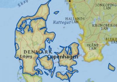 Denmark Country Outline