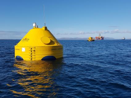 CorPower Wave Energy Converter tested at EMEC in Scotland.