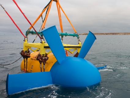 Sabella 1MW tidal turbine deployed in Fromveur Passage, France